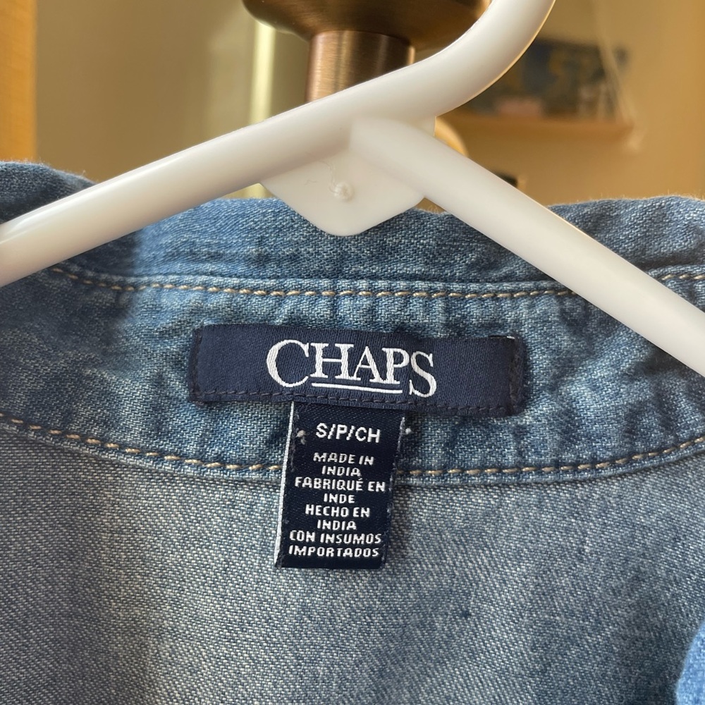 Chaps Flower Patchwork Pearl Snap Button Down - image 6